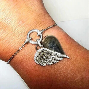 A Piece of my heart has wings Sterling Silver Bracelet
